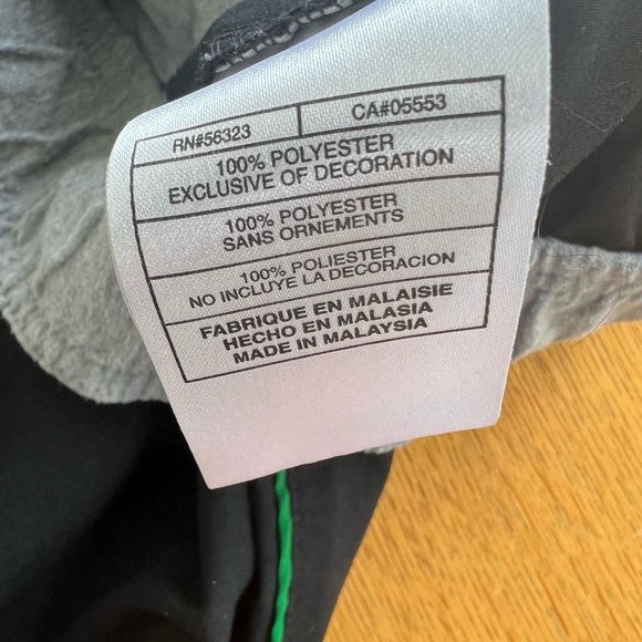 Nike Track Pants Vintage.  Black with Green Piping & Swoosh. Size-XL (16-18) - Picture 9 of 13